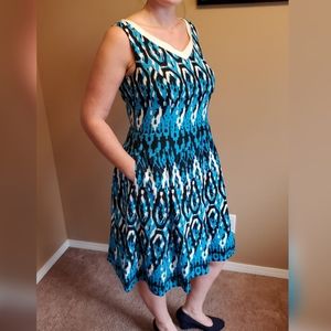 Anne Klein Blue Dress With Pockets Size 8